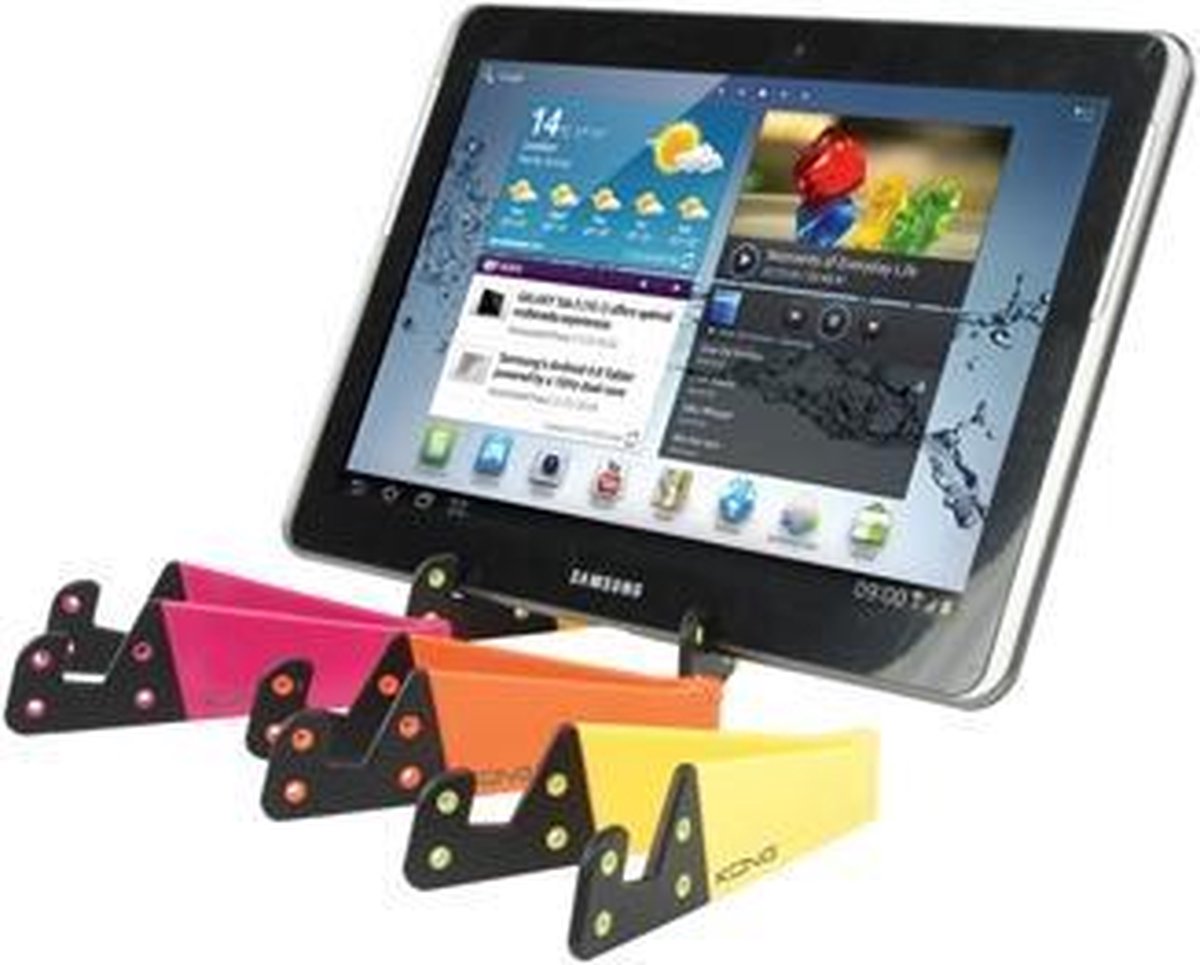 Universal tablet stand foldable yellow