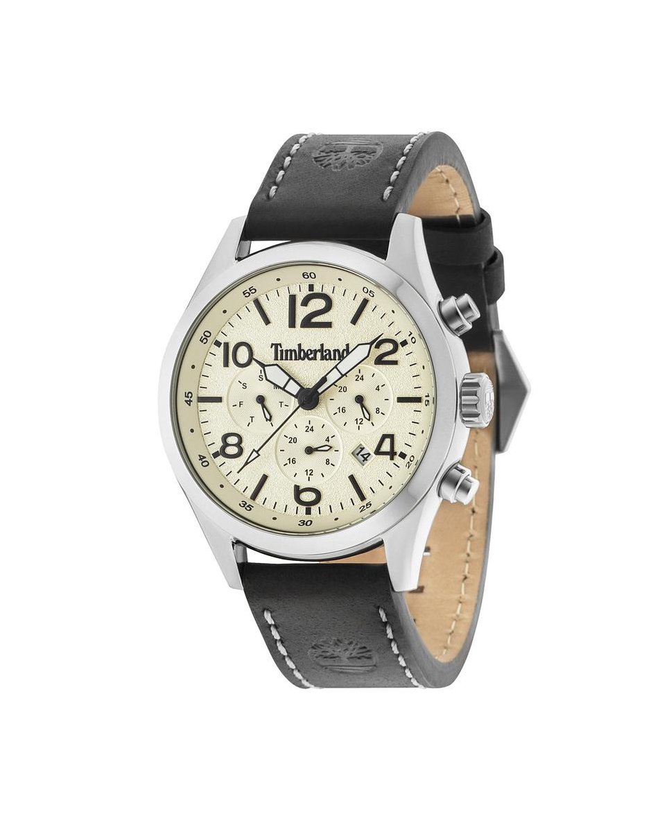 Timberland Ashmont 15249JS-07 - Horloge - Leer - Zwart - 46mm