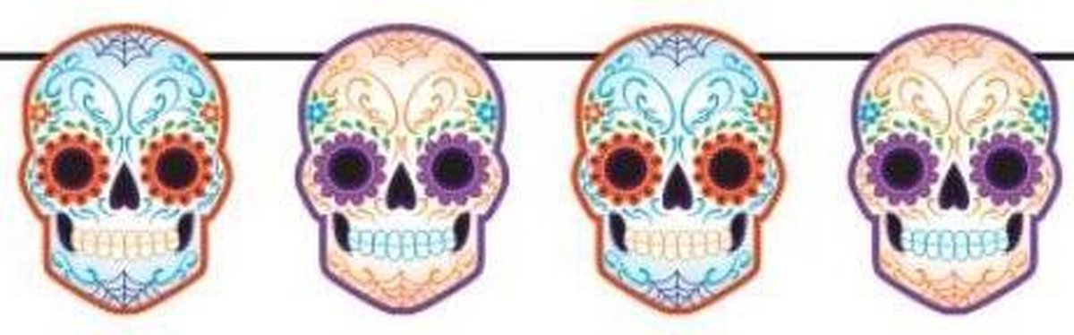 "Gekleurd skeletten slinger Dia de los Muertos  - Feestdecoratievoorwerp - One size"