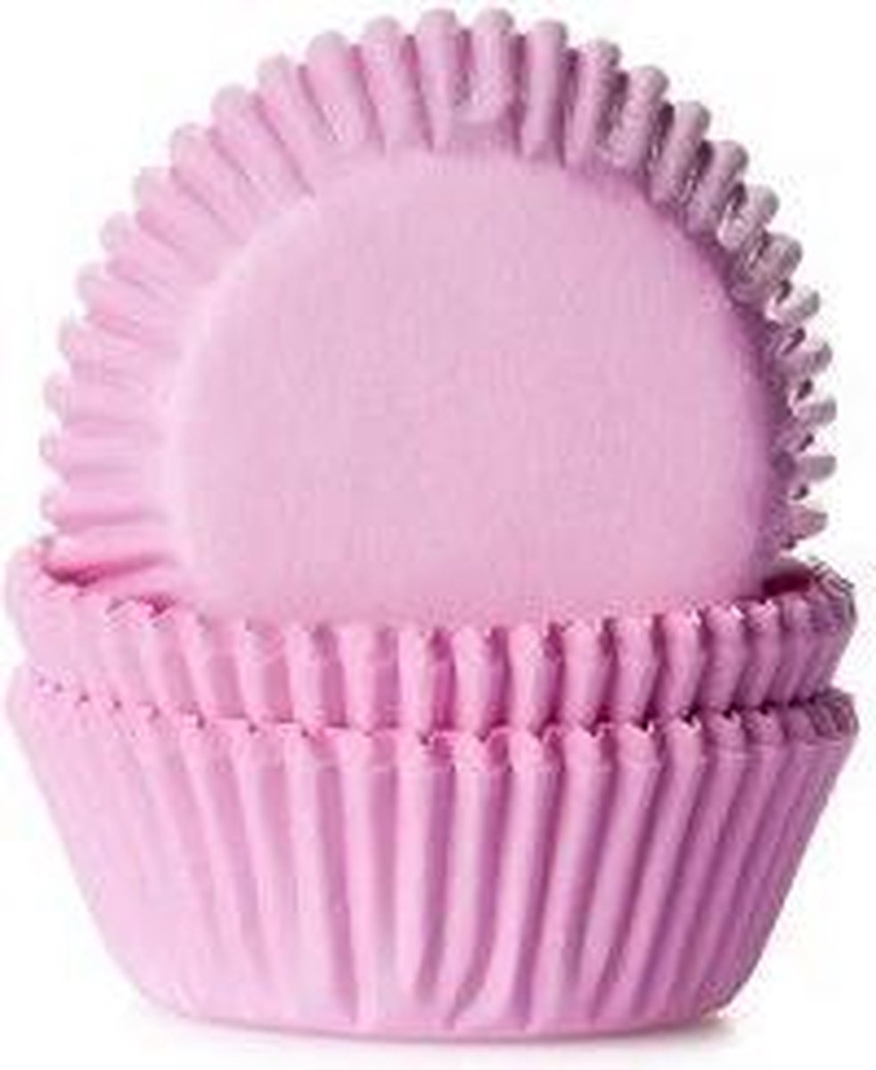 House of Marie Mini Cupcake Vormpjes - Baking Cups - Licht Roze - pk/60