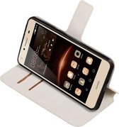 Wit Huawei Y6 II Compact TPU wallet case booktype hoesje HM Book
