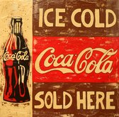 Poster Coca Cola Vintage Reclamebord - Large 50x70 cm (Vintage/Retro)