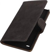 Bark Bookstyle Wallet Case Hoesjes voor Sony Xperia C4 Grijs