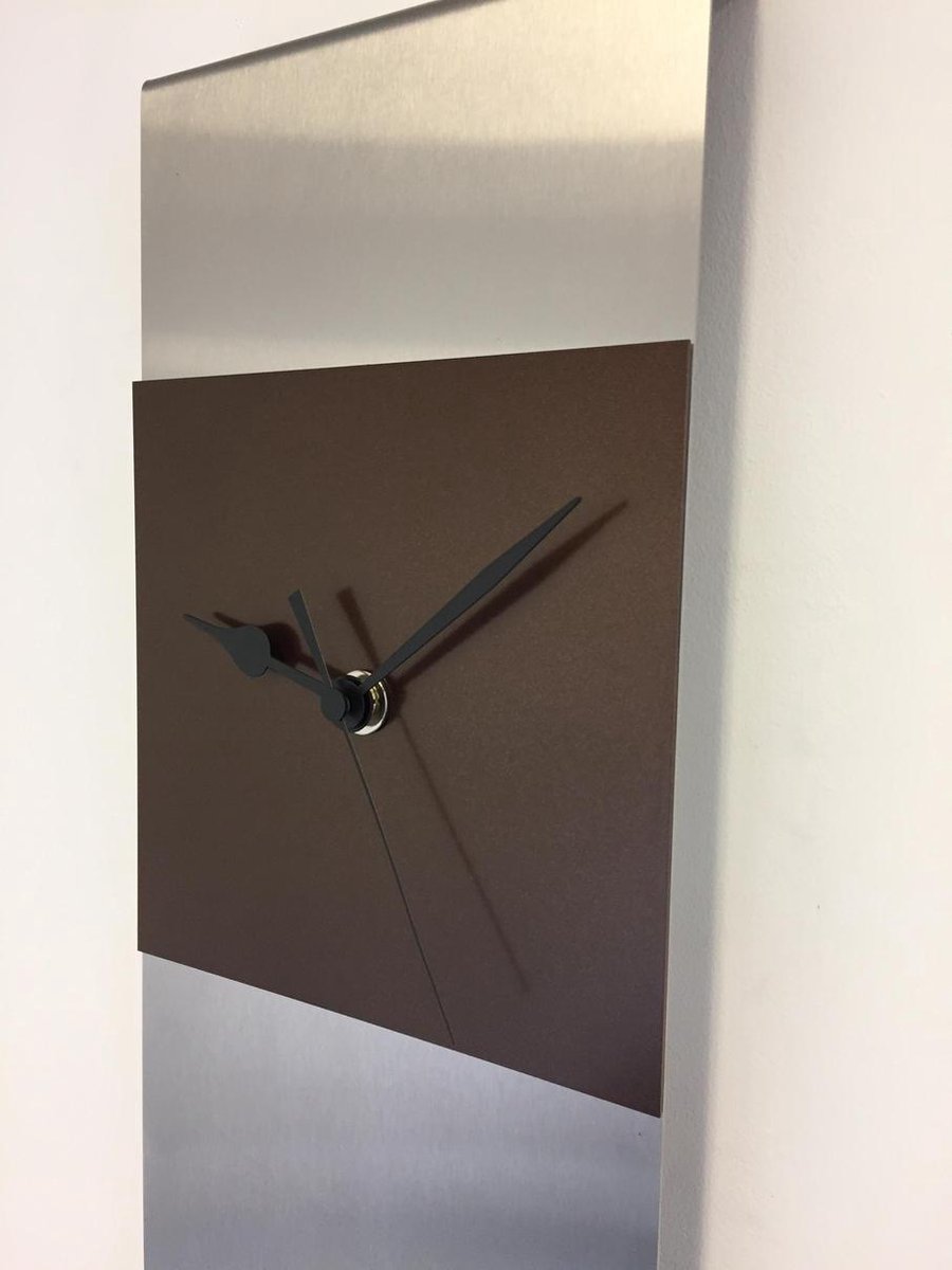 Wandklok Cassiopee Brown Square Modern DUTCH DESIGN
