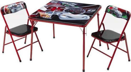 Disney Cars Inklapbare Tafel En Stoelen Set Zwart/rood | bol.com