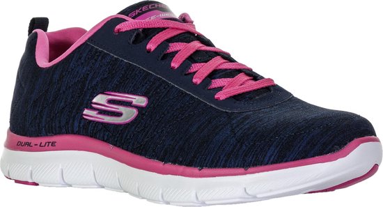 Skechers Flex Appeal 2.0 Sneakers Dames Sportschoenen - Maat 39 - Vrouwen -  blauw/roze | bol.com