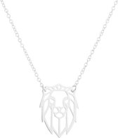 24/7 Jewelry Collection Origami Leeuw Ketting - Zilverkleurig