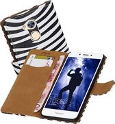 Zebra Bookstyle Wallet Case Hoesjes voor Huawei Honor 6 A Wit