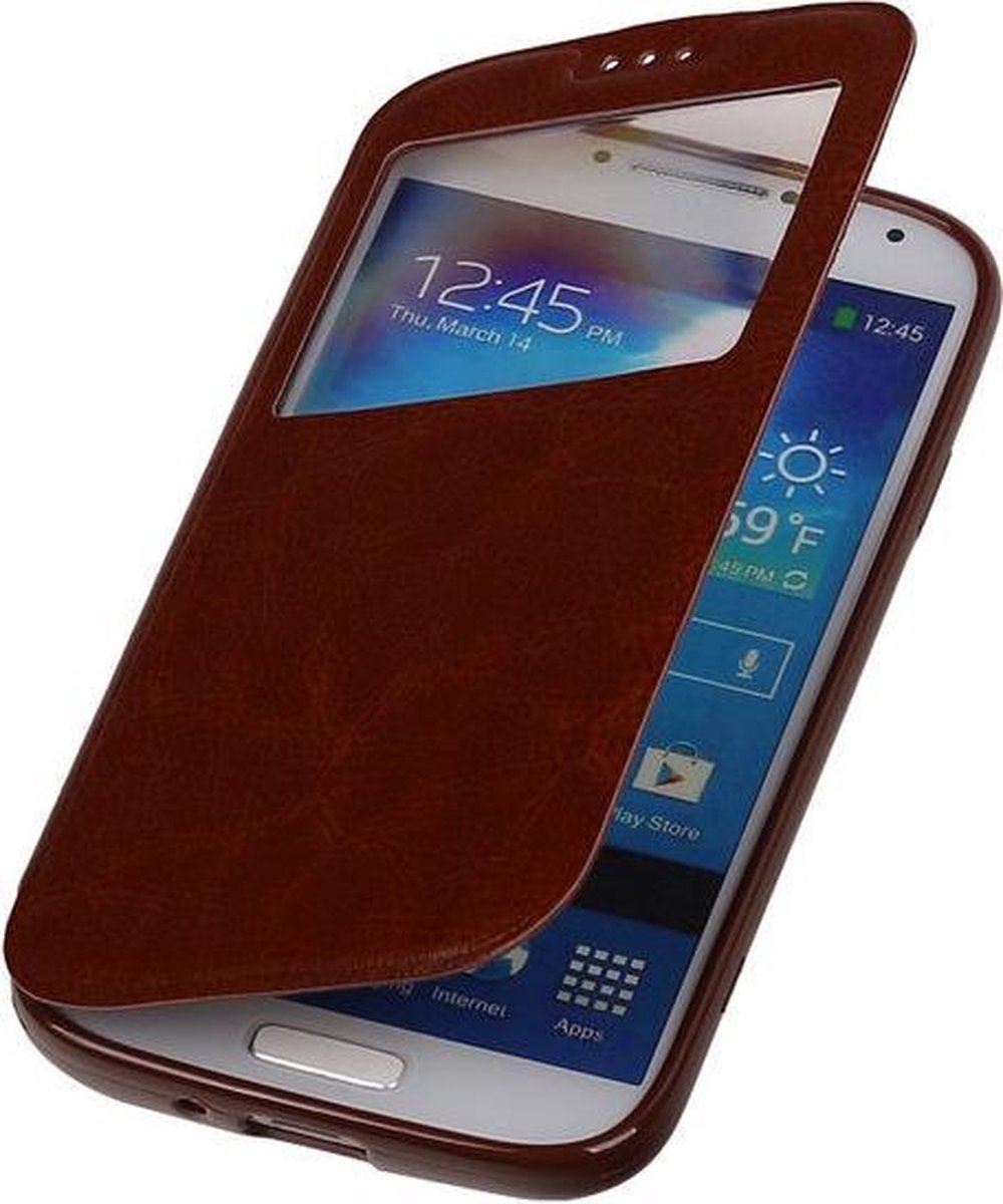 Polar View Map Case Bruin Samsung Galaxy S3 I9300 TPU Bookcover Hoesje
