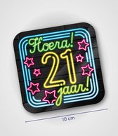 Dessous de verre néon - Hourra 21 ans - 6 pièces
