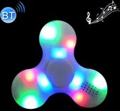 Bluetooth V4.0 Speaker Glowing Fidget Spinner Toy Anti-Anxiety Toy met RGB LED licht voor Children en Adults, 1.5 Minutes Rotation Time, Big Steel Beads Bearing + ABS materiaalwit