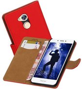 Bookstyle Wallet Case Hoesjes Geschikt voor Huawei Honor 6 A Rood