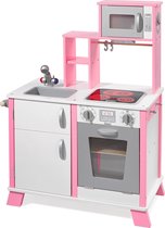 howa Speelkeuken hout met LED kookplaat wit / roze 48204