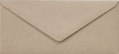 50x luxe wenskaart enveloppen DL 110x220 mm - 11,0x22 cm - fluting grey - 100% recycled papier
