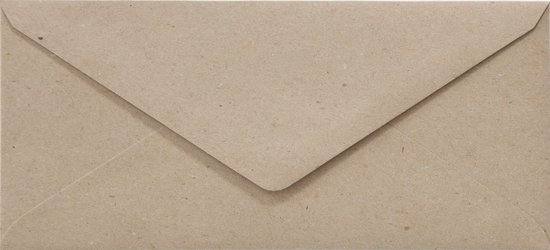 50x luxe wenskaart enveloppen DL 110x220 mm - 11,0x22 cm - fluting grey - 100% recycled papier