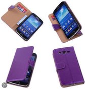 PU Leder Lila Samsung Galaxy Grand 2 Book/Wallet Case/Cover Hoesje