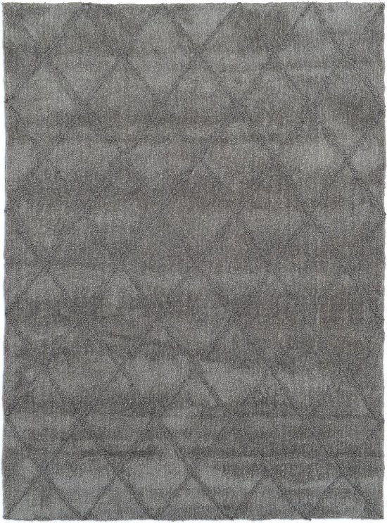 Vercai Rugs Jay Collectie - Hoogpolig Vloerkleed - Microfiber Tapijt voor Woonkamer - Microfiber Polyester - Zilver - 190x275 cm