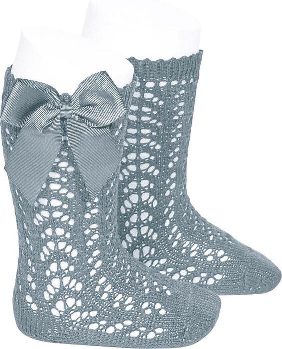 Cóndor Kniekous Opengewerkt Grosgrain Strik | 2519/2 | Oud Groen | 21-23 | maat 3