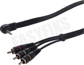 Jack 3.5mm 4P Stereo Male - 3x Tulp RCA Male, 2.5 Meter