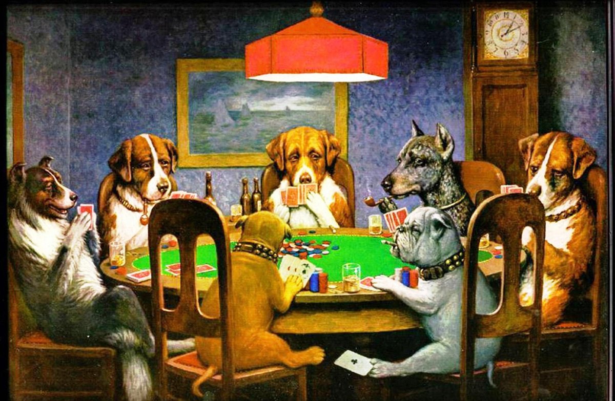 Poster Dogs Playing Poker ('Honden spelen poker') - 30x20 cm | bol.com