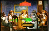 Poster Dogs Playing Poker ('Honden spelen poker') - 30x20 cm