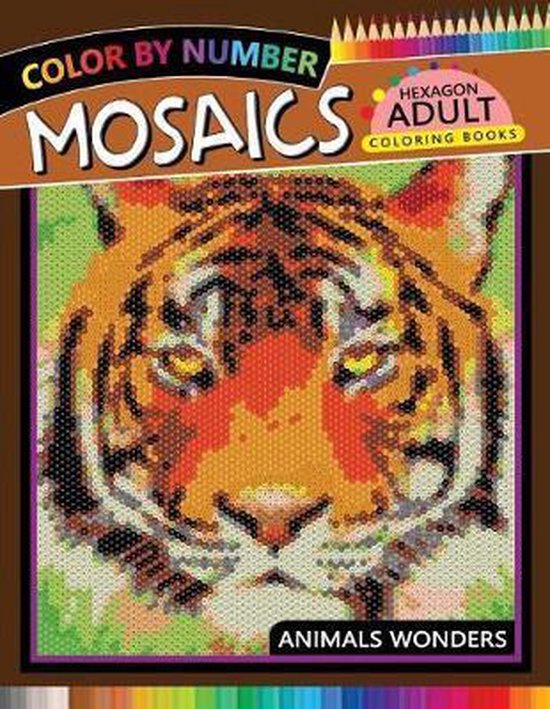 Mosaics Hexagon Color by Number- Mosaics Hexagon Coloring Bo ... - cover