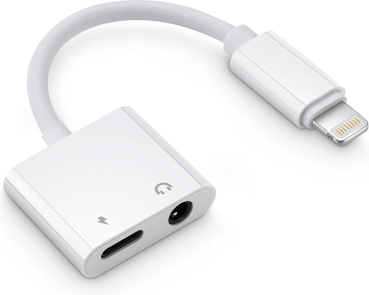 2in1 iPhone splitter lightning & 3,5mm jack/ 2 in 1 opladen
