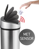 RVS Prullenbak Met Infrarood Sensor - Vuilniszakken Afvalemmer - Trash Can Bin - 58 Liter