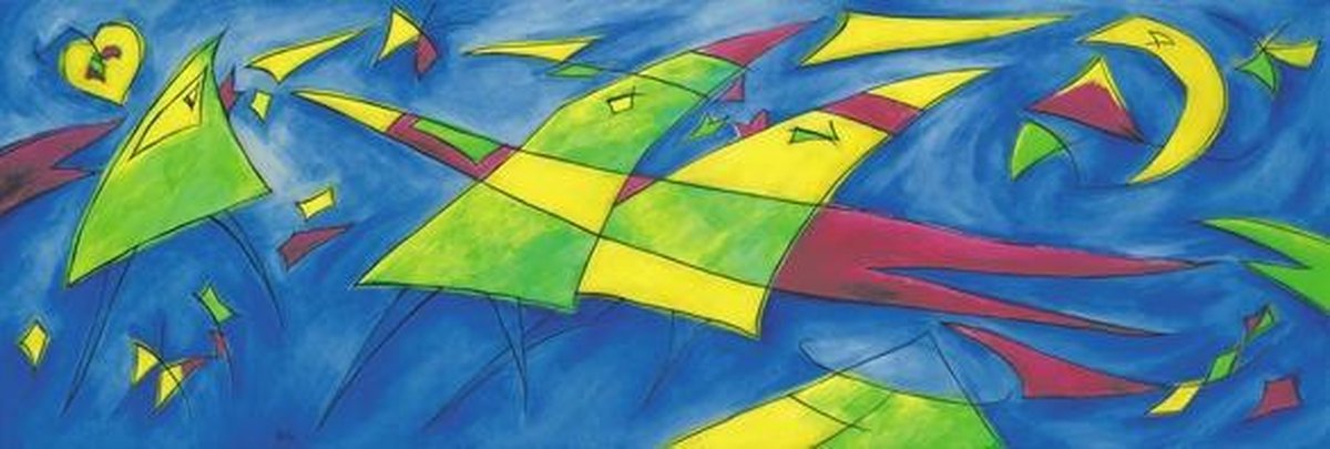 Het jonge leven en het gevleugelde ouderpaar - 5 Blanco Kunstkaarten - met Enveloppen