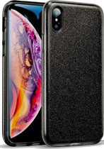 Apple iPhone Xs Max Hoesje Glitters Siliconen TPU Case Zwart - BlingBling Cover van iCall