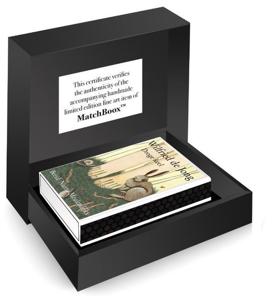 Boek 'Droge keel' in een geschenkdoos met certificaat van echtheid.