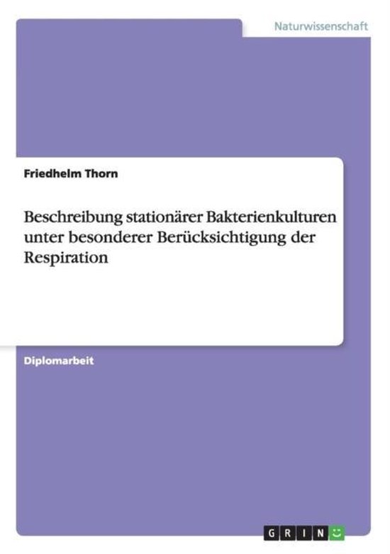 Beschreibung stationarer Bakterienkulturen unter besonderer  ... - cover