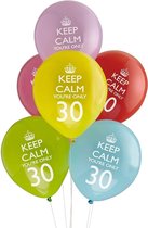 Neviti Keep Calm Party - 30th verjaardag ballon assorti - Set-8
