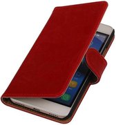 Pull Up TPU PU Leder Bookstyle Wallet Case Hoesje voor Honor 4 A / Y6 Rood
