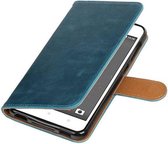 Pull Up TPU PU Leder Bookstyle Wallet Case Hoesjes voor HTC Desire 825 Blauw