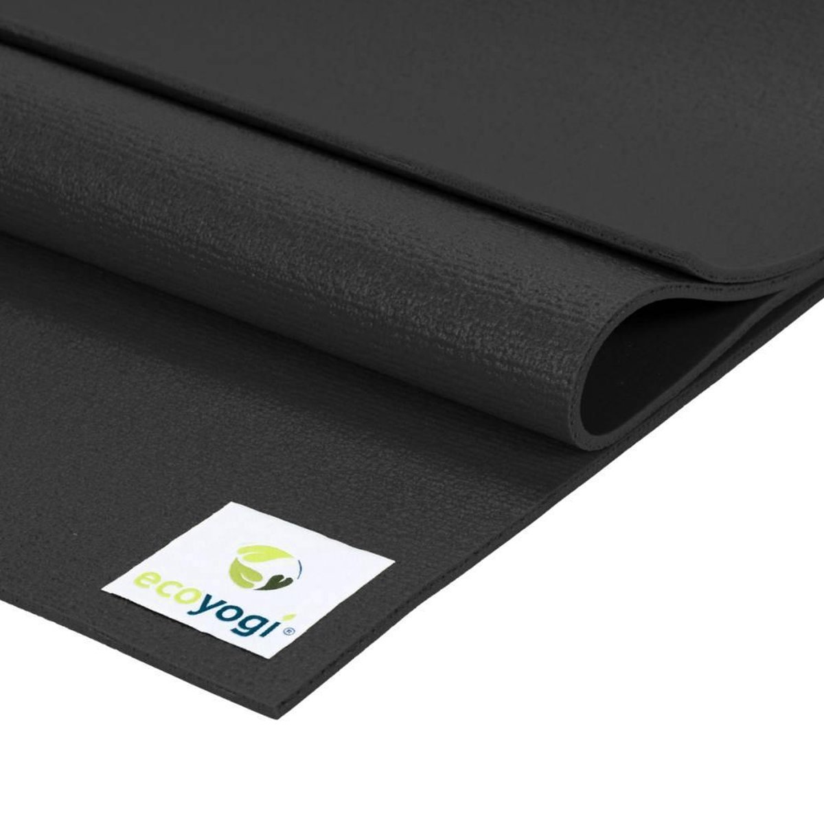 Yogamat Studio PVC extra lang Zwart - Ecoyogi – 200 x 61 cm – dikte 4,5 mm – Ökotex certificaat