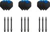 Afbeelding van het spelletje Dragon darts - 3 sets - XS100 Skylight - Aqua - Darts flights - plus 3 sets - aluminium - darts shafts - zwart - medium