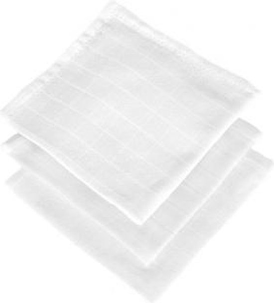 Jollein - Hydrofiel Monddoekje Basic - Baby Hydrofiele Doeken, Spuugdoekjes, Speendoekje - Wit - 3 Stuks van Jollein — afbeelding 3