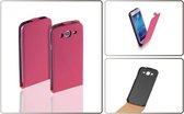 LELYCASE Premium Flip Case Lederen Cover Bescherm  Cover Samsung Galaxy Mega 5.8 i9150 Pink