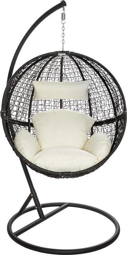 Wicker hangstoel relaxstoel zwart met standaard 401777 | bol.com
