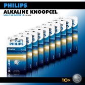 Philips Alkaline knoopcel batterijen - LR44 76A - 145 mAh - Knoopcellen - 10 stuks