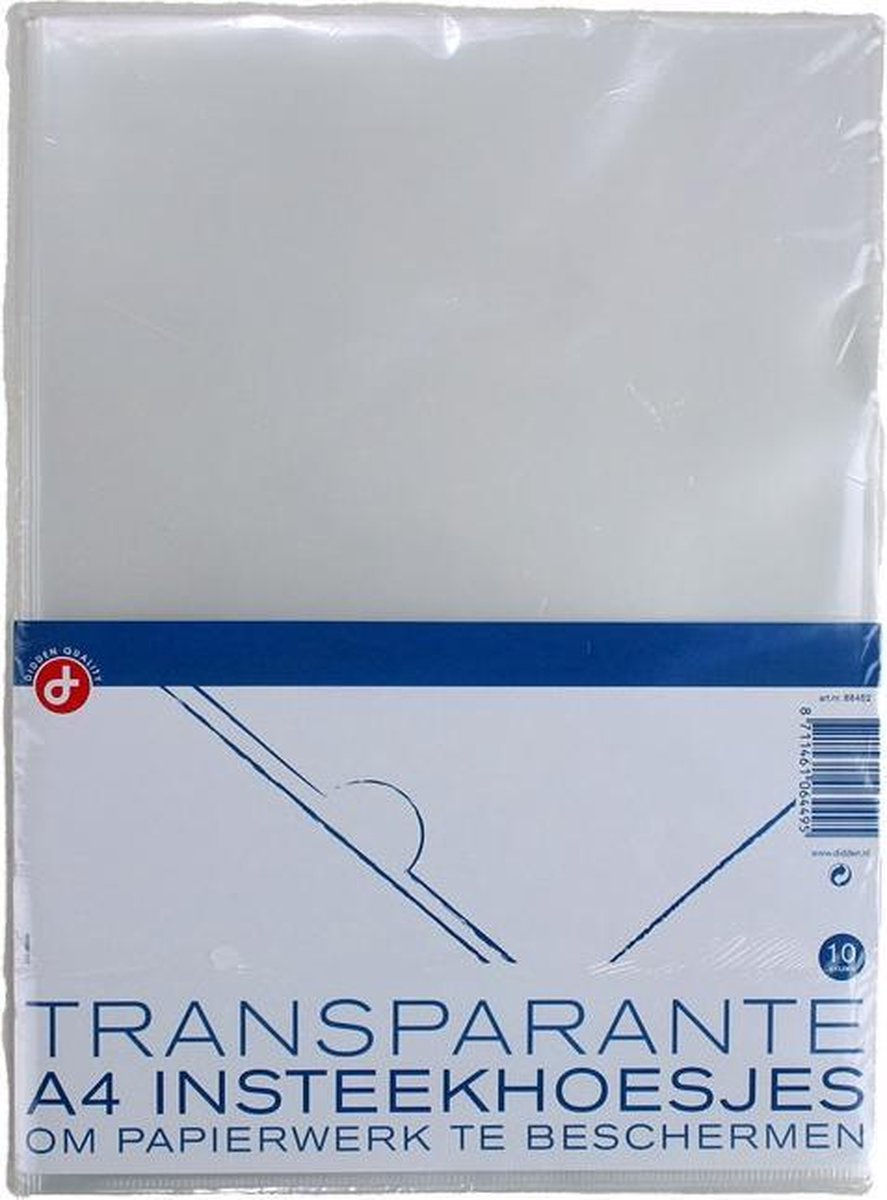 10 stuks Insteekhoezen A4 - Transparant
