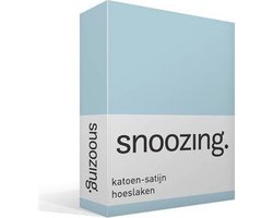 Snoozing - Katoen-satijn - Hoeslaken - Lits-jumeaux - 180x200 cm - Hemel