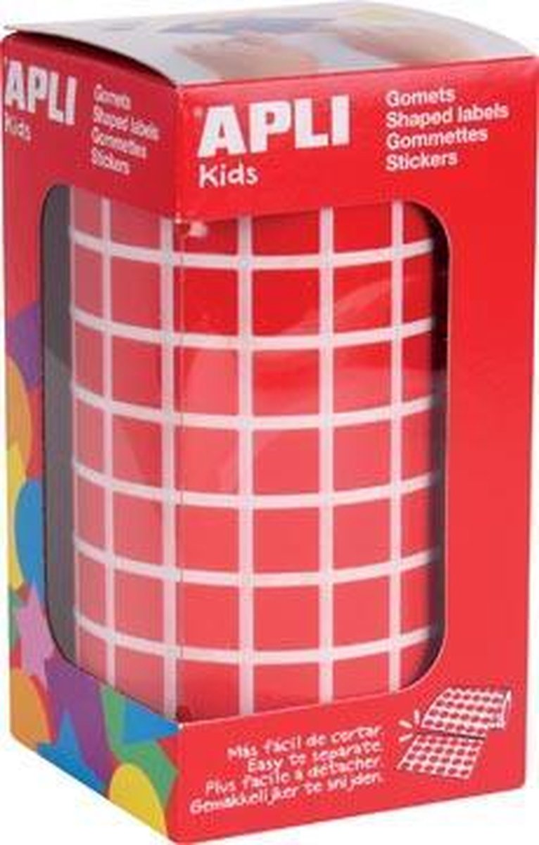 Apli Kids stickers vierhoek rood op rol