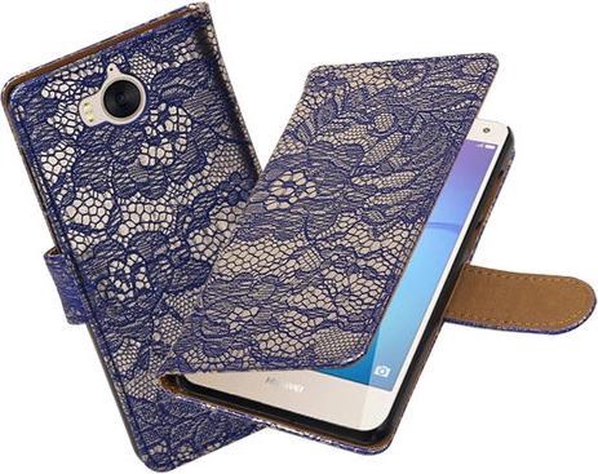 BestCases.nl Huawei Y5 2017 / Y6 2017 Lace booktype hoesje Blauw