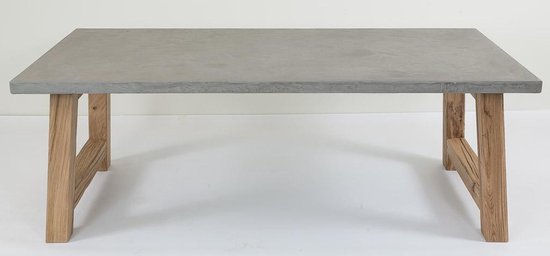 bol.com | Tafel "Ardenne" met eiken poot in leisteen naturel grijs 200 x  100 cm