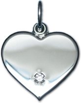 TRESOR hart hanger met Swarovski zirkonia steen - Zilver