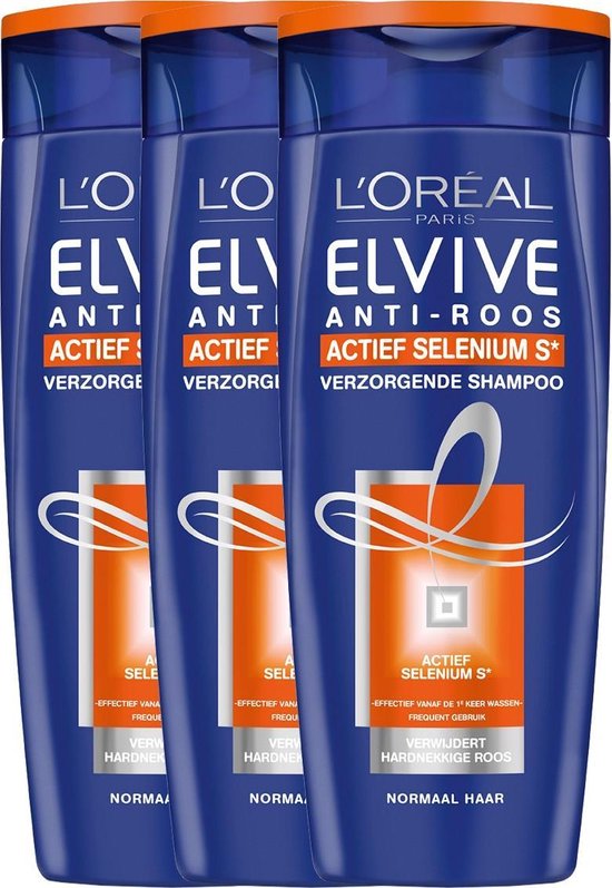 L'Oréal Paris Elvive Anti-Roos Shampoo - 3 x 250 ml - Voordeelverpakking |  bol.com