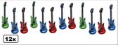 12x Opblaasbare gitaar assortie kleur