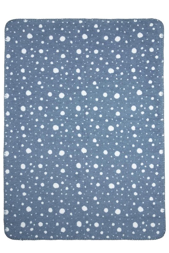 Meyco Dots Ledikantdeken - 120x150cm - jeans/wit